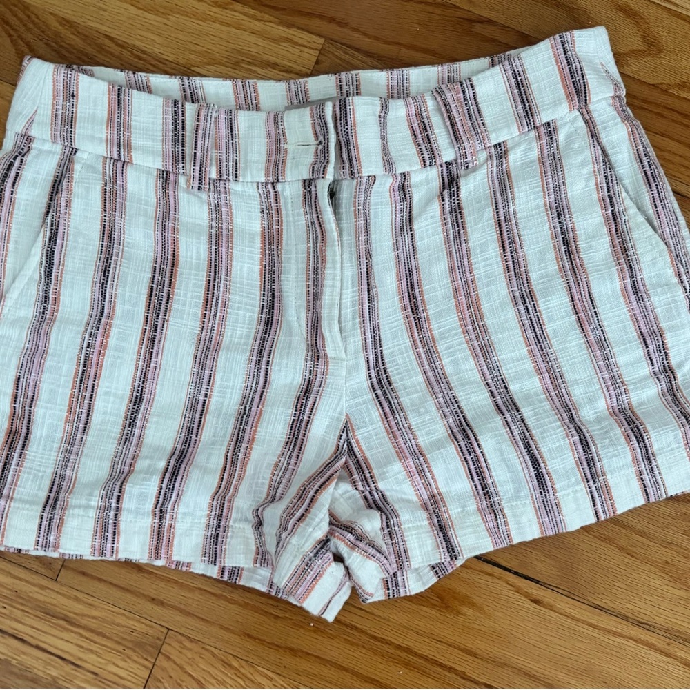 Loft Striped White and Pink Women’s Shorts